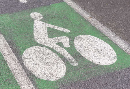 Cycle path and direction of travelの写真素材