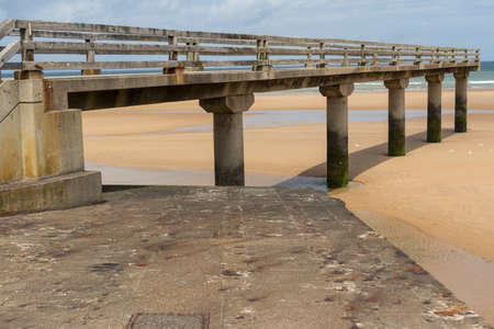 Pontoon by the seaの写真素材