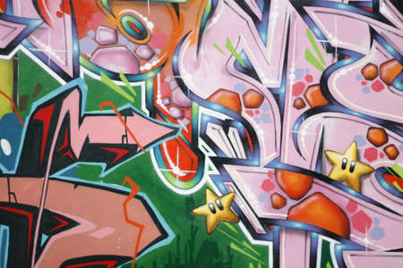 Graffiti on a wall in townの写真素材