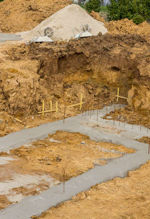 Foundation of a concrete houseの写真素材