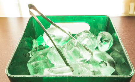 Ice and tank on the table の写真素材