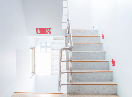 stairwell fire escape in a modern building.のeditorial素材
