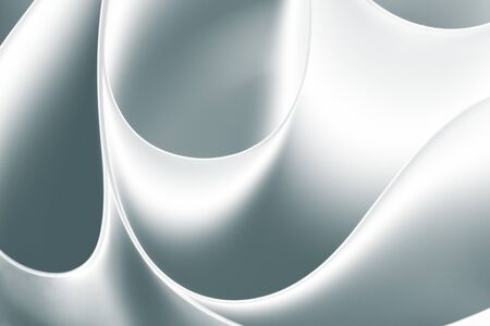 a macro, abstract, background picture of white sheets of paper, wavy, circular, curved shapes. の写真素材