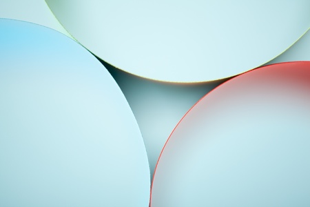 graphic abstract image of colorful origami pattern made of curved sheets of paper