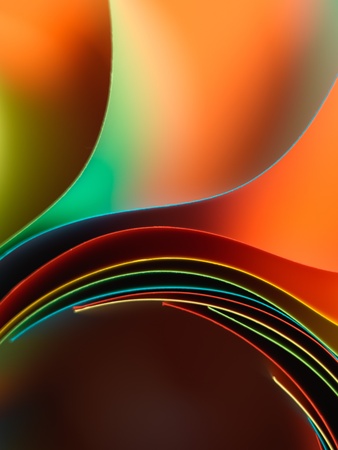 background macro image of colored origami pattern made of curved sheets of paper