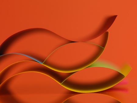 background macro image of colored origami pattern made of curved sheets of paper