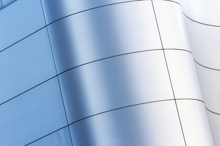 curved  facade building in City texture backgroundの写真素材