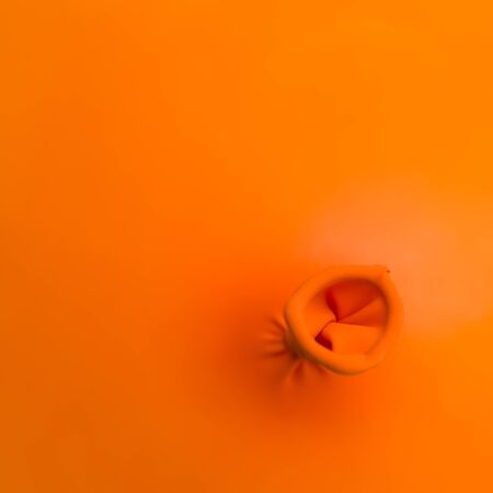 orange ballon hole detailの写真素材