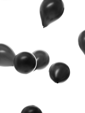 minimal black balloon bunch. Decoration element for holiday event invitation design. Applicable for banner, poster, flyer, greeting cardの写真素材