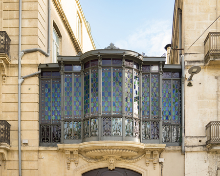 French balcony colored glassの写真素材