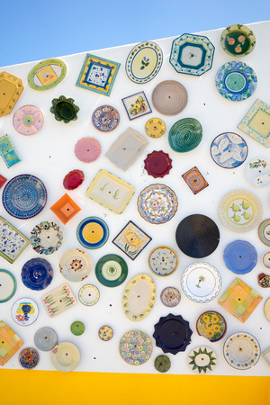 Wall of portuguese potteryの写真素材