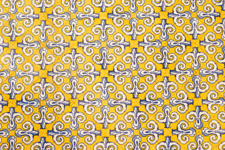 Vintage hand painted tilesの写真素材