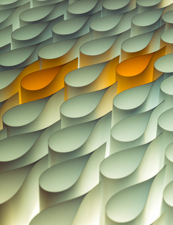 Abstract conceptual background consisting of white paper drops that two yellowの写真素材