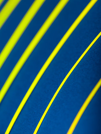 Abstract macro background made from blue and yellow paperの写真素材