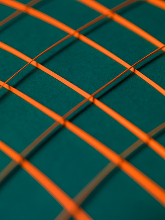 Abstract macro background made from blue and orange paperの写真素材