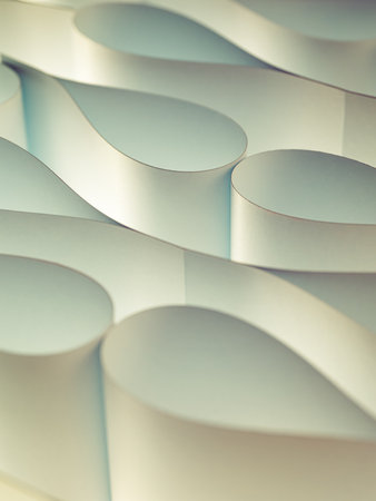 Paper art cartoon abstract drops. Paper background. Modern origami designの写真素材