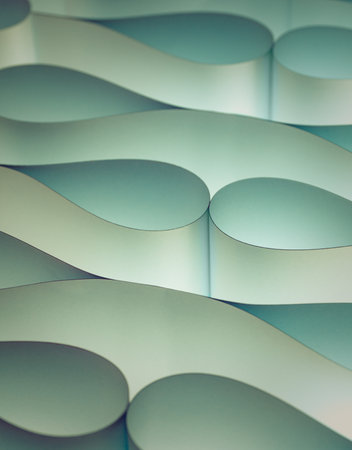 Colored background decorations made from paper, turquoise tintの写真素材