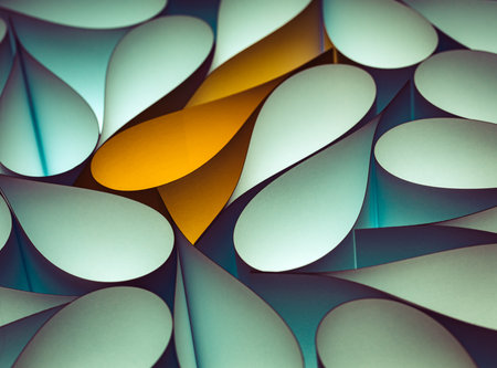 Abstract concept, orange fish in a pond. Backlit paper shapesの写真素材