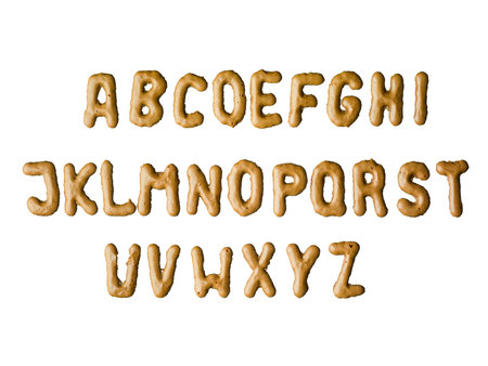 Chocolates alphabet blocks with letters.の写真素材