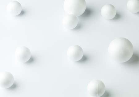 Abstract spheres background on white paper background. Soft light study with white background.の写真素材