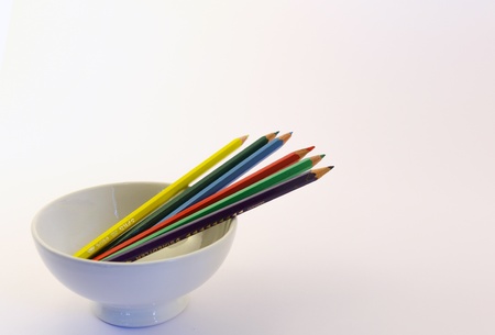 coloured pencil in still lifeの写真素材