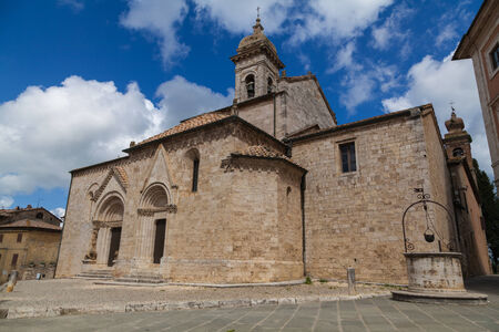 typical church in Tuscany in San Quirico dの写真素材