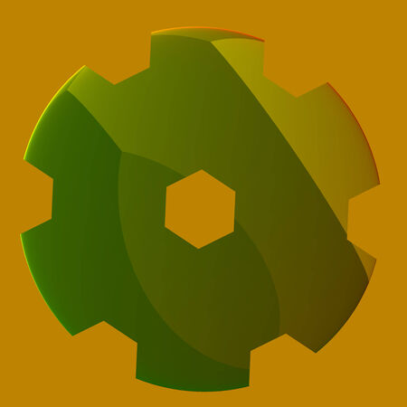 shiny abstract sharp gear symbol with six knucklesの写真素材