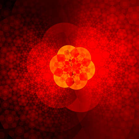Beautiful Abstract Red Fractal Rendering - Dramatic Intense Glaring Colorの写真素材