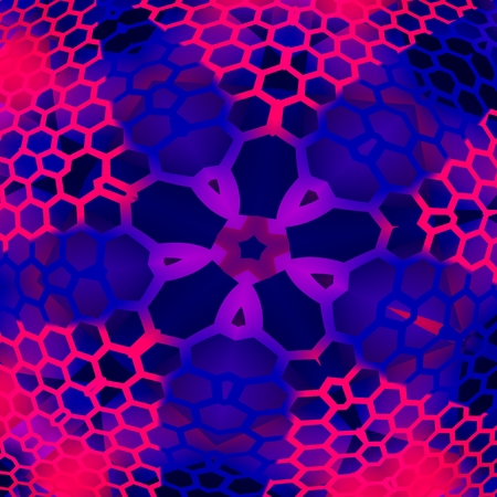 Blue Abstract Background with Geometric Shapes - Meshed Pattern - Star Shaped - For Design Artworks...