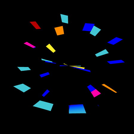 Colorful Abstract Fireworks on Black Background - Stopwatch or Alarm Clock Art Abstraction - Blue...