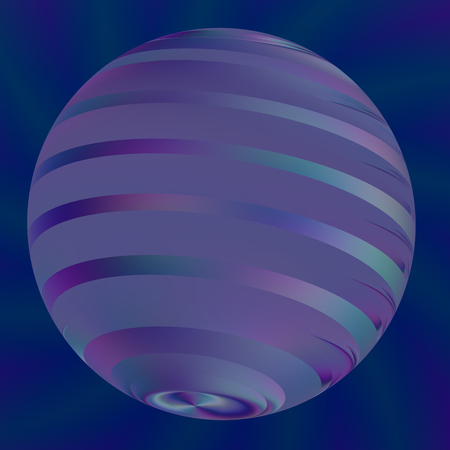 Blue Ball Illustration - Abstract Modern 3d Logo - Semitransparent Light Effects - Geometric Shape Backgrounds - Artworks Background - Creative Digital Art - Digitally Generated Image - Big Pearl or Sphere in Blue - Round Artificial Stripesの写真素材