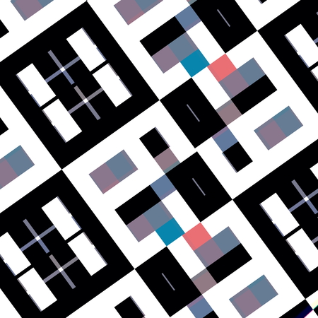 Abstract Black White Shapes. Mosaic Background. Weird Art Pattern. Pseudo Binary 8 Bit Design. Pixelated Information Concept. Visualized Programming Code. Modern Digital Computer Monitor Closeup Image. Unique Creative Repetetive Texture. Artsy Design.の写真素材