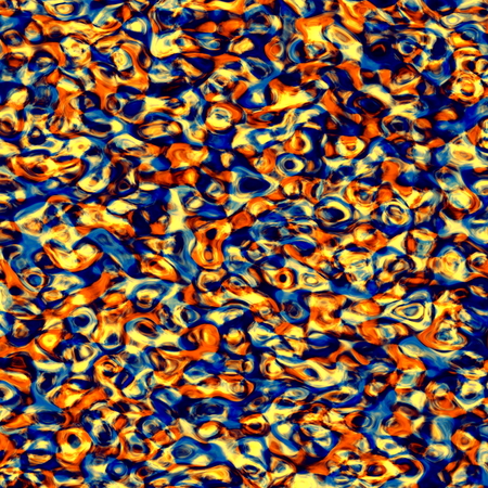 Abstract turbulent liquid. Background illustration. Design elements. Stylized artistic image with shapes. For texture print or as material sample. Grungy blots splash pattern. Chaotic spill effect wallpaper. Concept for art. Rain drop splashing. Waves.の写真素材
