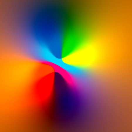 Abstract blurry iridescent background. Clean stylish idea. Smooth unusual blur. Modern glowing style. Shiny digital render. Vivid colors fantasy. Rendered multi colored image. Image in modern style. Special color effects. Warm artistic picture. Colors.の写真素材