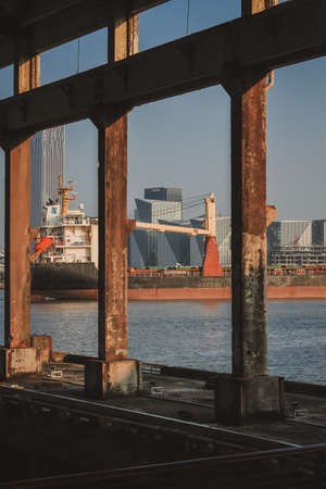 River view at the south end of the Xuhui Riverside in Shanghaiのeditorial素材