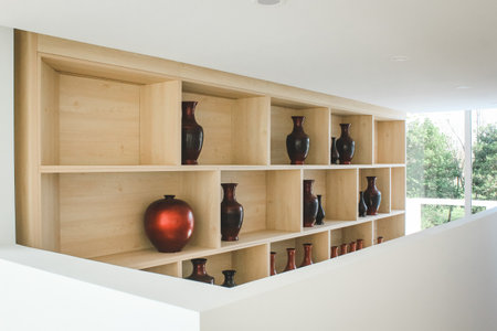 A small white building on the banks of the forest ~ Lacquerware Cultural Experience Hallのeditorial素材