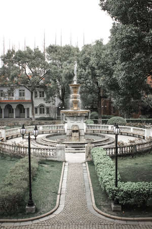 The old Shanghai villa garden in the film and television baseの写真素材