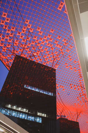 The night scene lighting of a modern creative park, taken from Shanghai Songjiang G60 Kechuang Cloud...