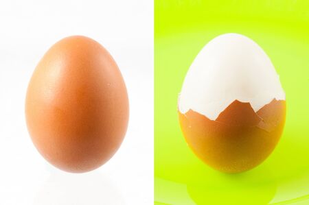 Two boiled eggsの写真素材