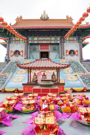 Wat Mangkon Kamalawat,Temple in Chinese style in Bangkokのeditorial素材