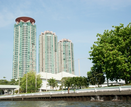 Bangkok city along chao praya river,Thailandのeditorial素材