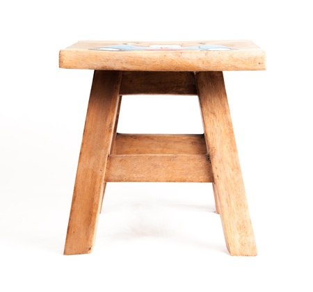 Small Stool in white backgroundの写真素材