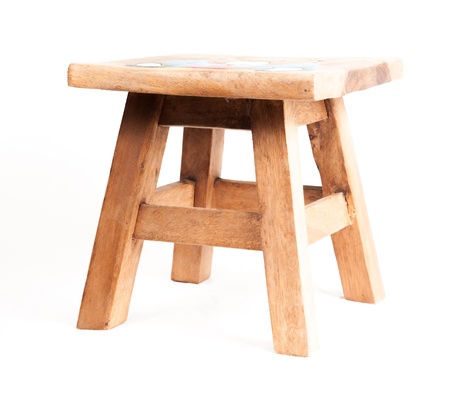Small Stool in white backgroundの写真素材