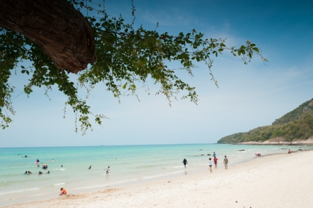 relaxing on a tropical beachの写真素材