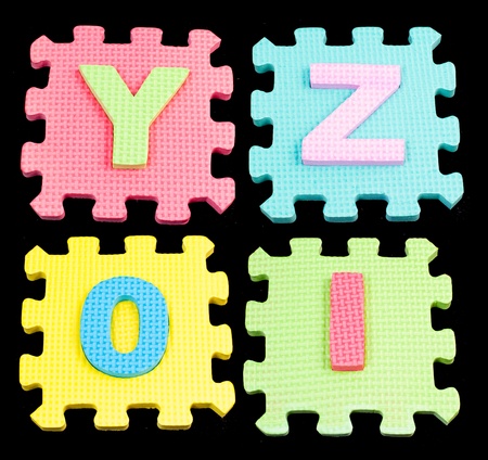 YZOI Alphabet learning blocks isolated Blackの写真素材