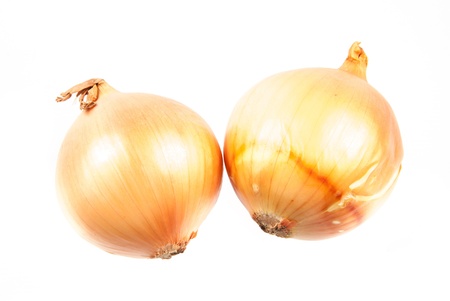 onions isolated on white backgroundの写真素材