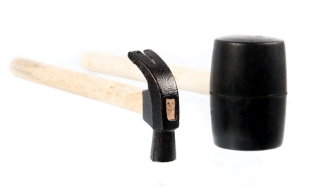 hammer on white backgroundの写真素材