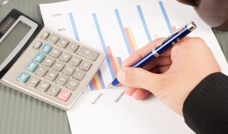 charts and graphs of sales of securities - workplace successful business manの写真素材