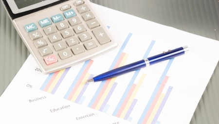 charts and graphs of sales of securities - workplace successful business manの写真素材