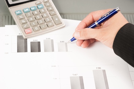 charts and graphs of sales of securities - workplace successful business manの写真素材
